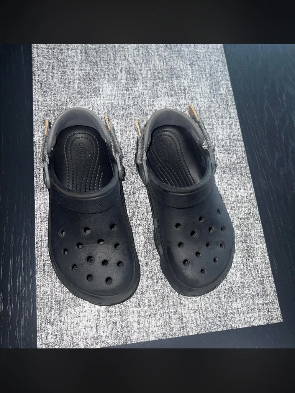 CROCS Kids Black Clog Sandals with Adjustable Heel Strap